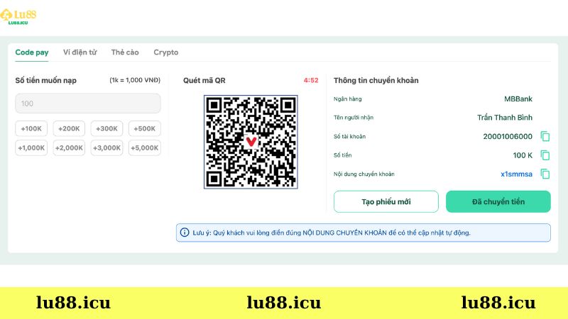 Hướng dẫn nạp tiền codepay