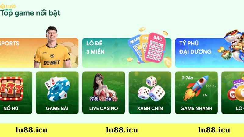 giới thiệu top game nổi bật trên lu88